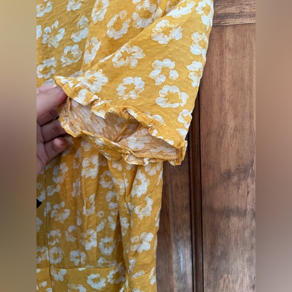 Lulu’s Garden Explorer Mustard Yellow Floral Print Mini Dress Size Medium - Picture 5 of 10